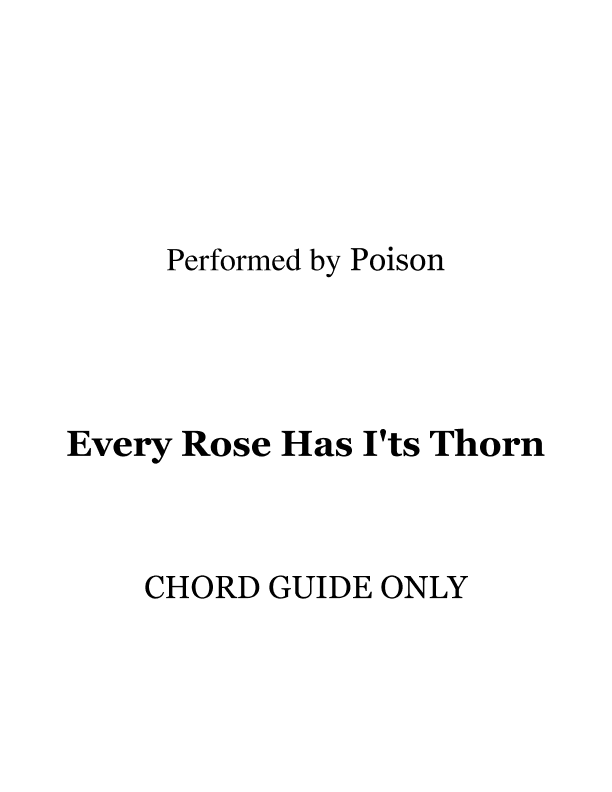 Every Rose Has Its Thorn (arr. RWM)