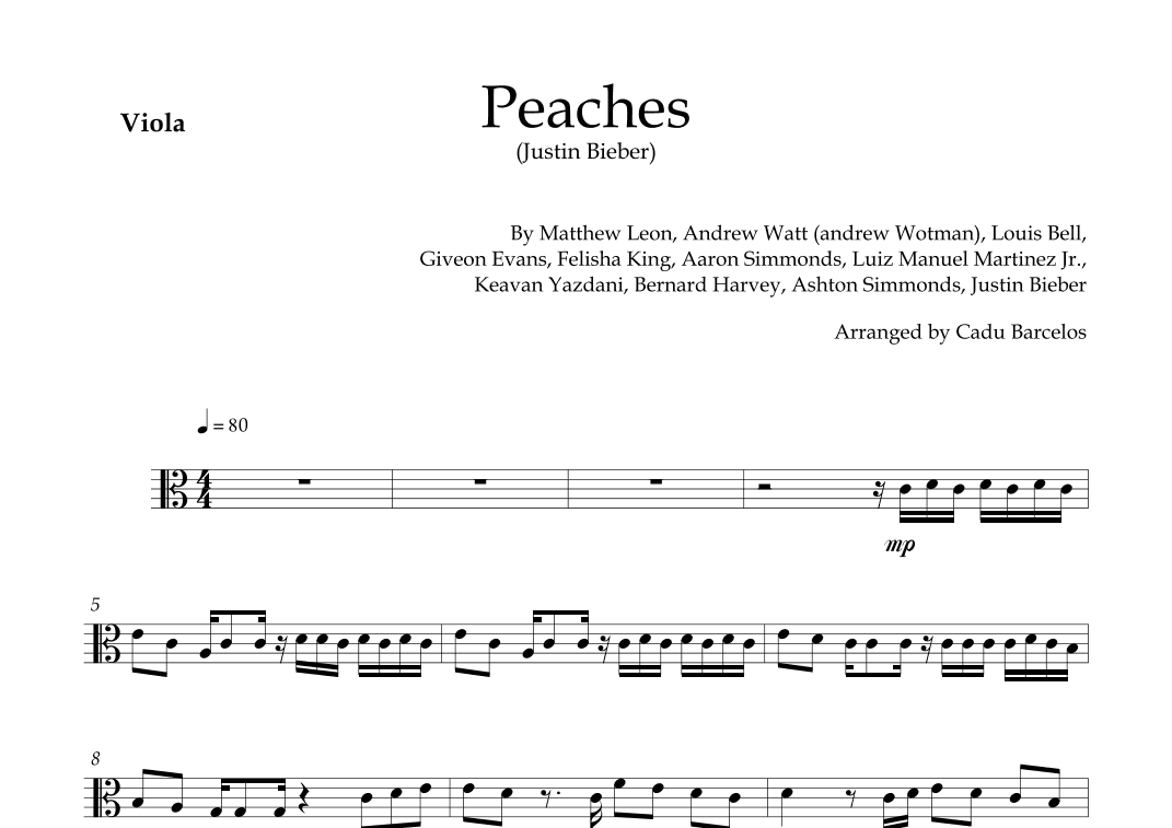 Peaches (arr. Cadu Barcelos)