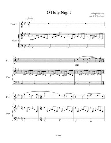 O Holy Night (flute solo) with piano accompaniment (arr. B C Dockery)