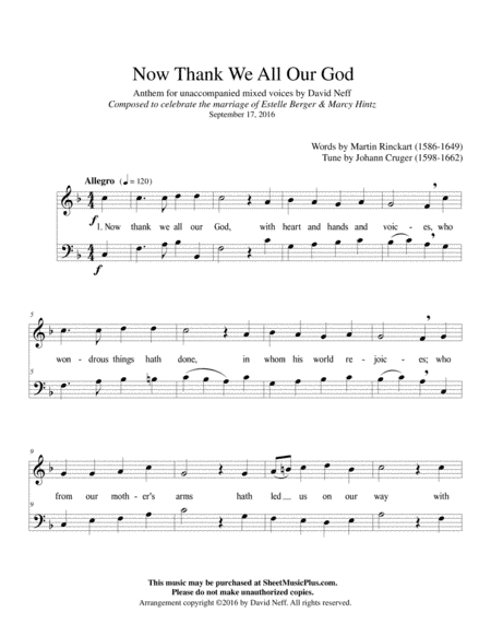 Now Thank We All Our God (arr. David Neff)