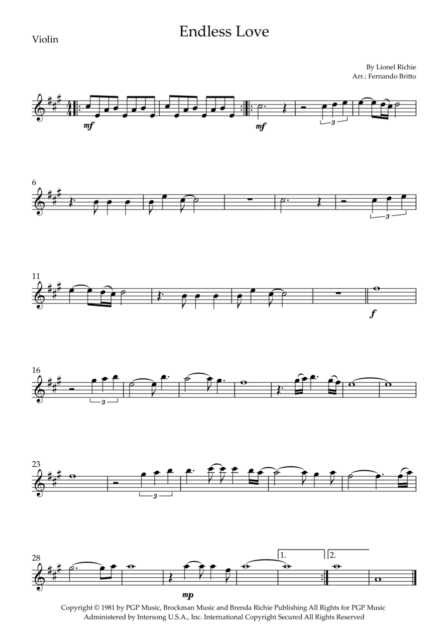Endless Love (arr. Fernando Britto)