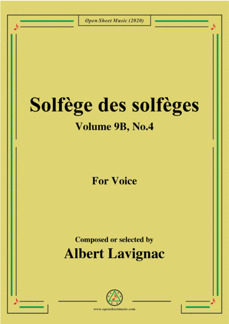 Lavignac-Solfège des solfèges,Volume 9B,No.4,for Voice (arr. MSM)