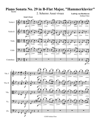 Hammerklavier Sonata, Movement 2 (arr. Joshua Choe)