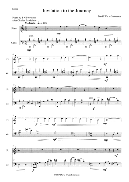 Invitation au Voyage (Invitation to the journey) for flute and cello