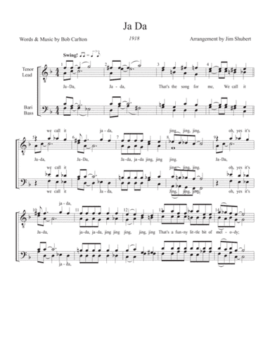 Ja Da (arr. Arranged by Jim Shubert)