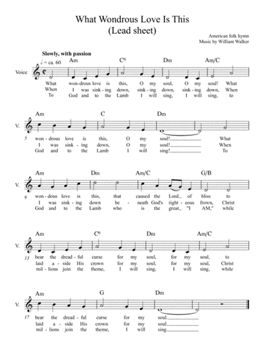 What Wondrous Love is This (Lead Sheet) (arr. Evgeniya Kozhevnikova)