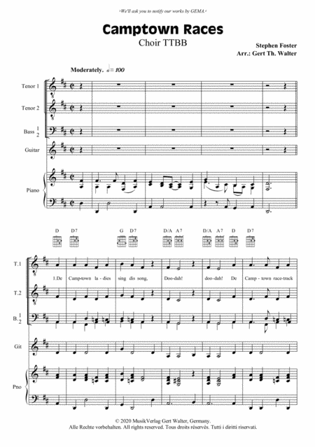 Camptown Races (arr. Gert Th. Walter)