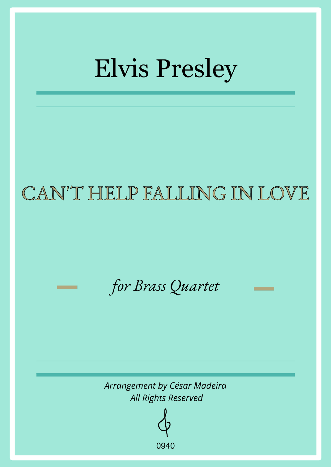 Can't Help Falling In Love - Score Only (arr. César Madeira)