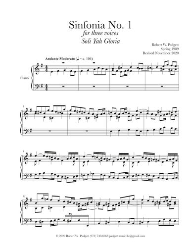 Sinfonia No. 1 in E minor for three voices