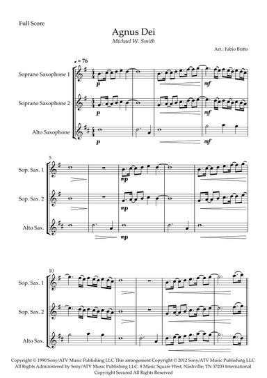 Agnus Dei (arr. Fabio Britto)