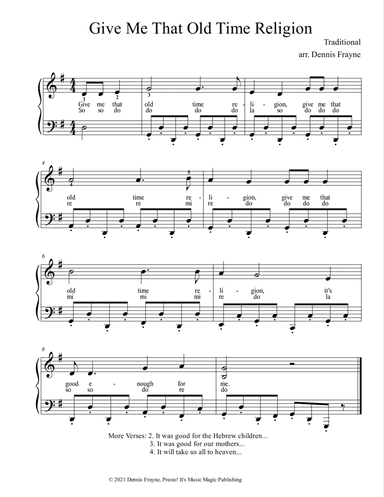 Give Me That Old Time Religion (arr. Dennis Frayne)
