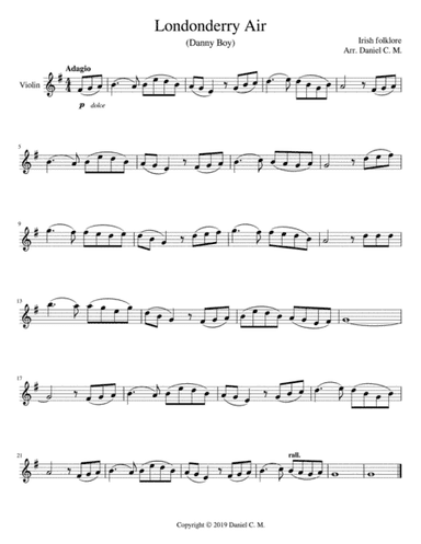 Danny Boy for violin and piano (arr. Daniel C. M.)