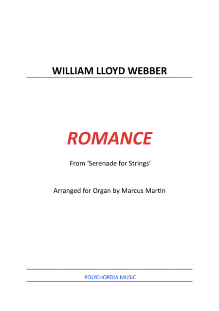 Romance For Organ (arr. Marcus Martin)