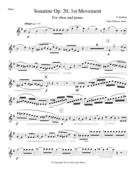 Sonatine by Kuhlau for Oboe and Piano (arr. John Gibson)