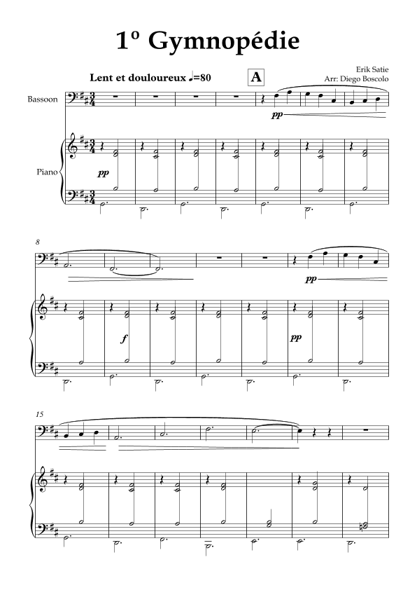 1º Gymnopédie (arr. Diego Boscolo)