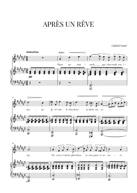 Fauré - Après un Rêve (D-sharp minor) (arr. Cadenza Editions)