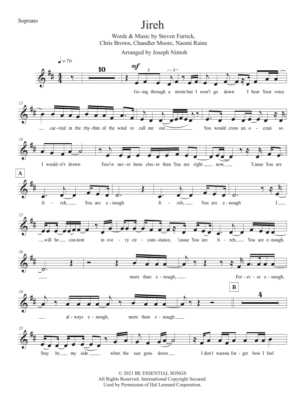 Jireh (arr. Joseph Nimoh)