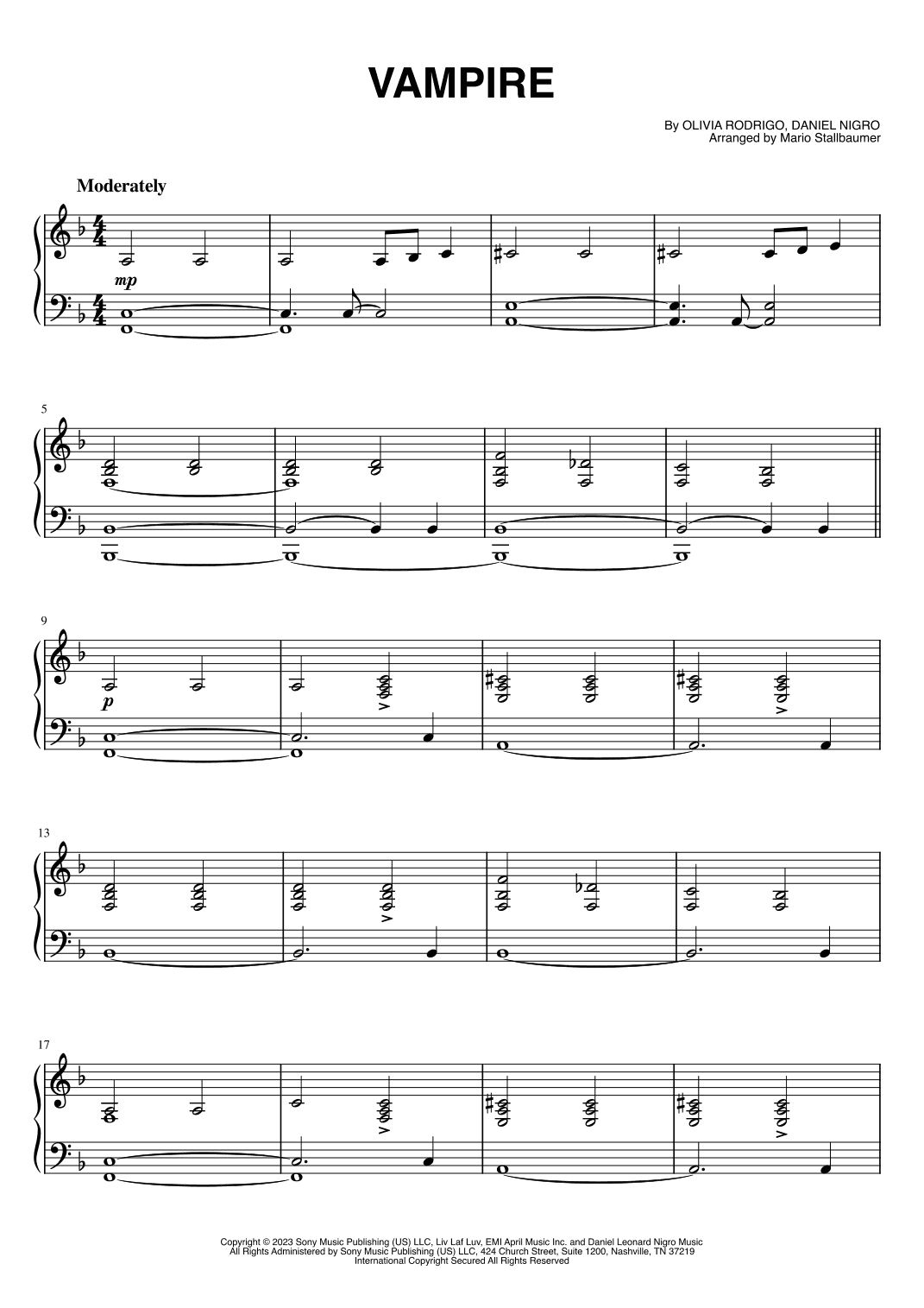 Vampire (arr. Mario Stallbaumer)