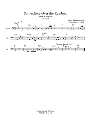 Over The Rainbow (arr. Hannah K Watson)