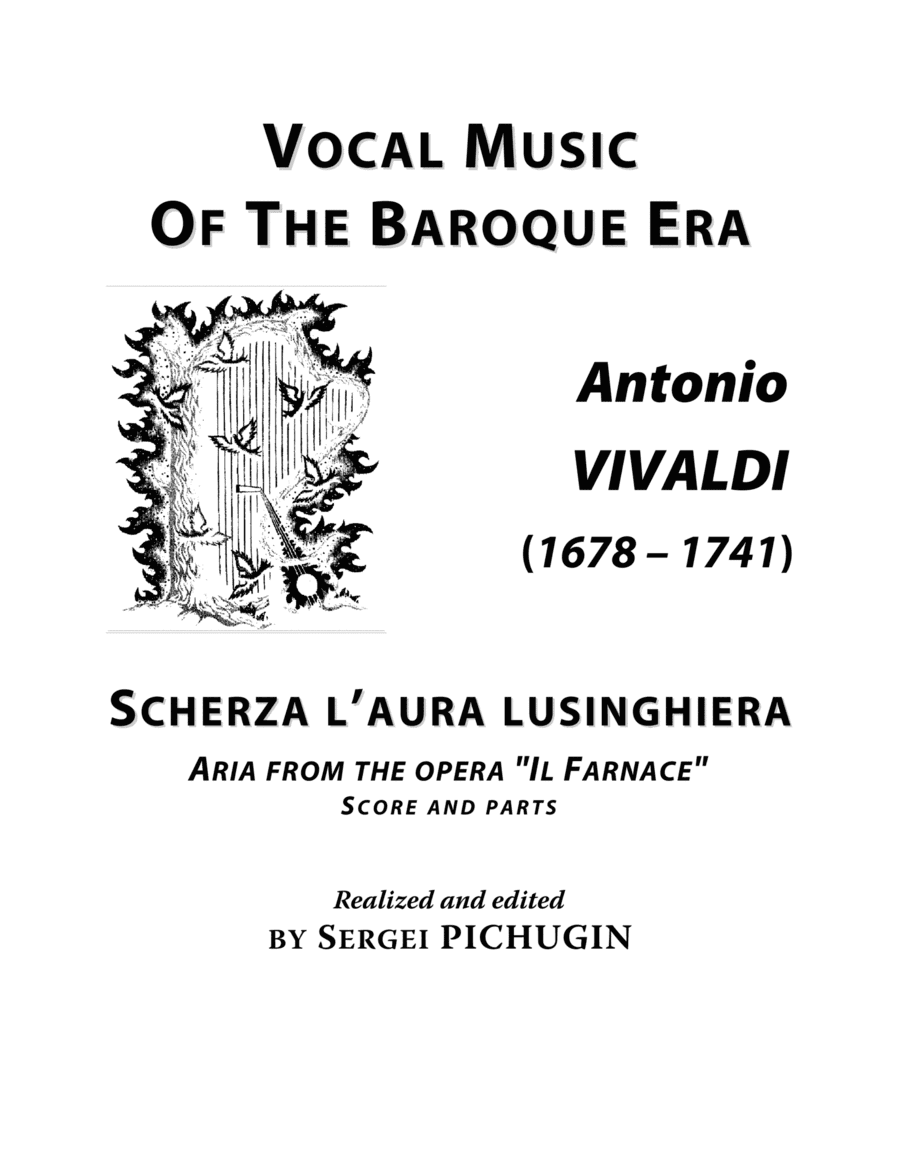 VIVALDI Antonio: Scherza l'aura lusinghiera, aria from the opera Il Farnace, score and parts (F majo (arr. Sergei PICHUGIN)