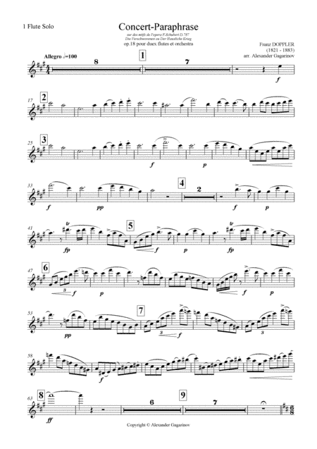 Concert-Paraphrase, Op.18, for 2 Flutes and Orchestra (arr.), Set of Parts (arr. Alexander Gagarinov)