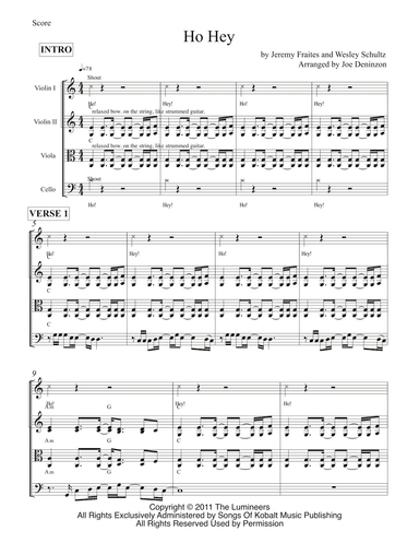 Ho Hey (arr. Joe Deninzon)