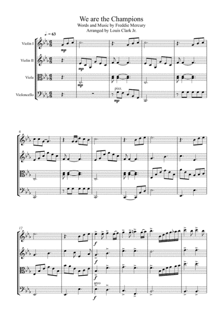 We Are The Champions (arr. Louis Clark Jr.)