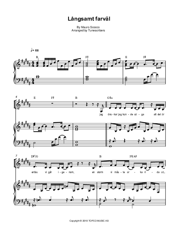 Långsamt farväl (arr. Tunescribers)