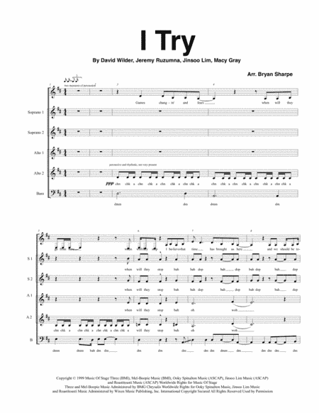 I Try (arr. Bryan Sharpe)