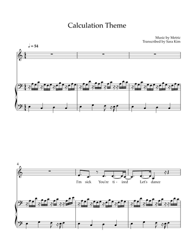 Calculation Theme (arr. Sara Kim)