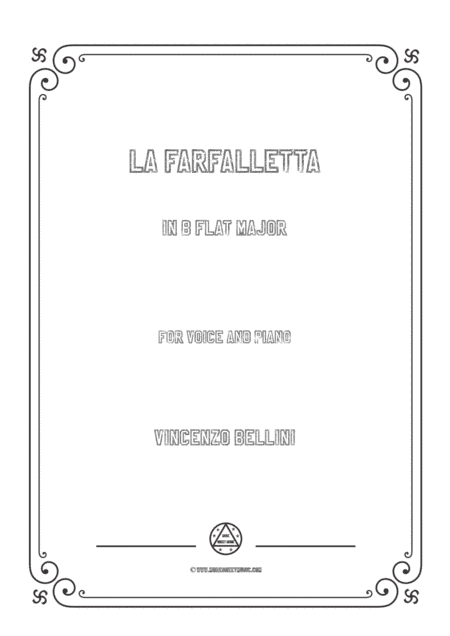 Bellini-La farfalletta in B flat Major,for voice and piano (arr. MSM)