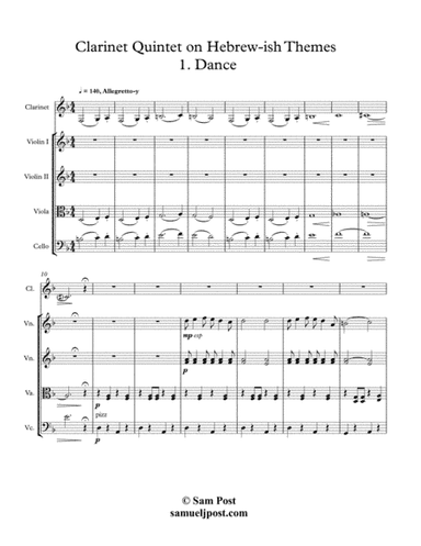 Clarinet Quintet on Hebrew-ish Themes, op. 50