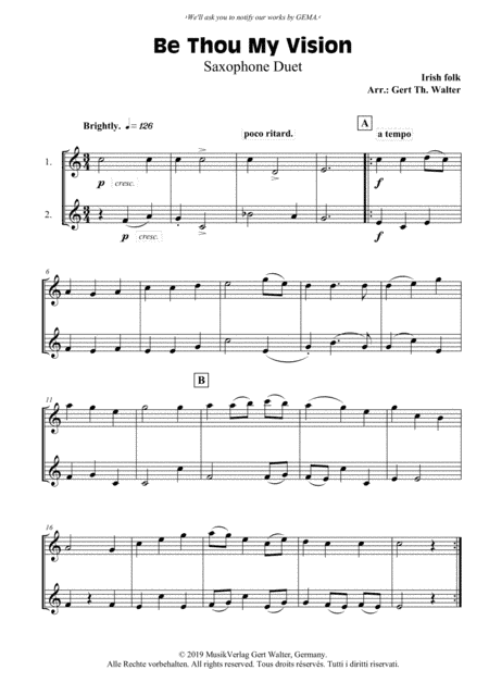 Be Thou My Vision (arr. Gert Th. Walter)