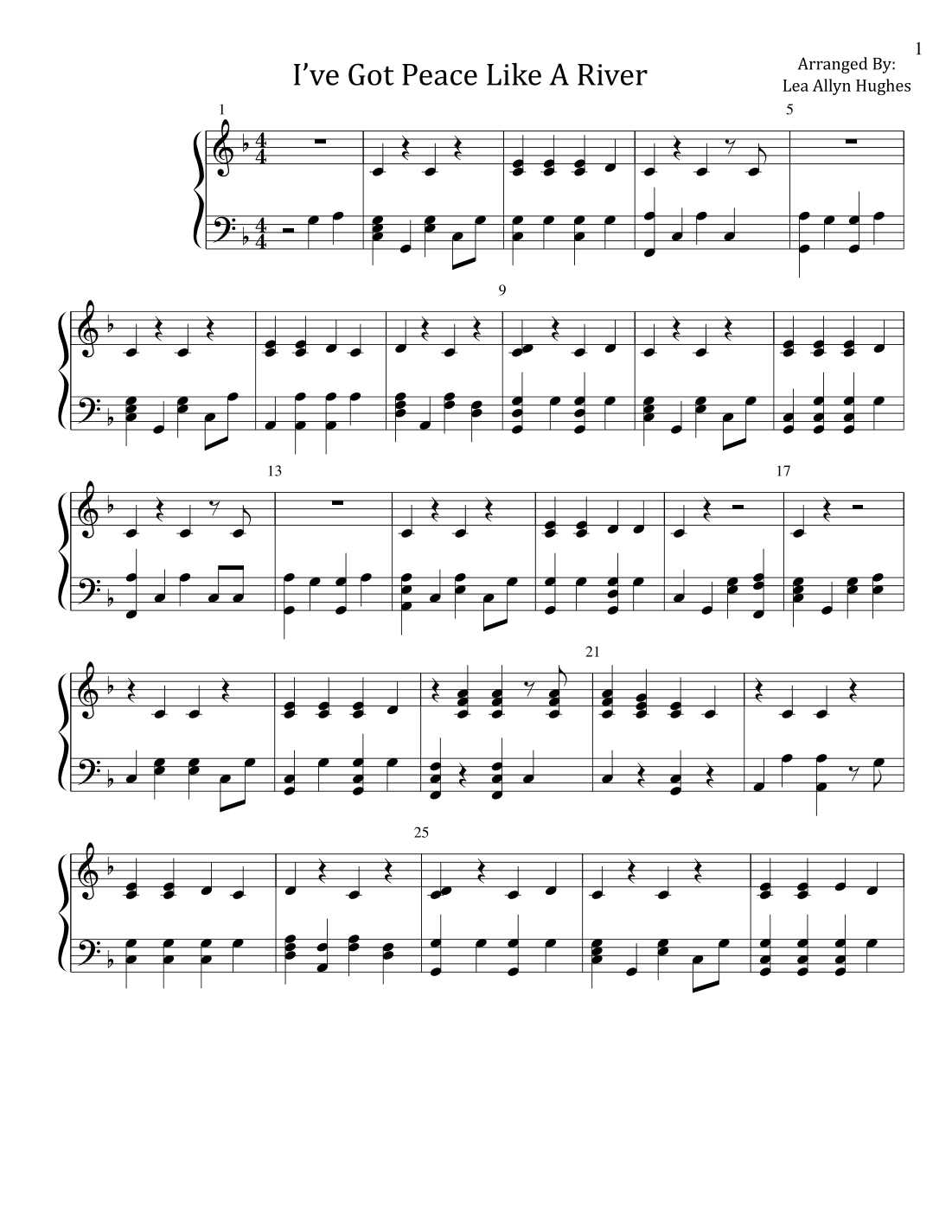 I've Got Peace Like a River (arr. Lea Allyn Hughes)
