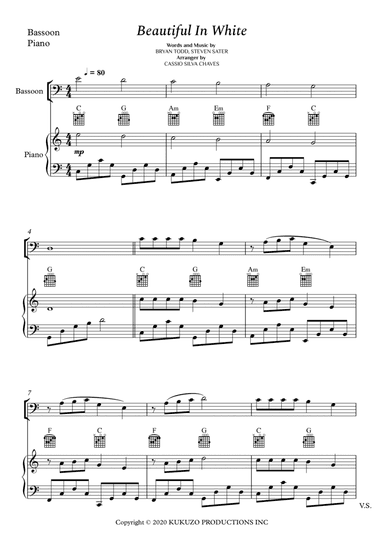 Beautiful In White (arr. Cássio Silva Chaves)