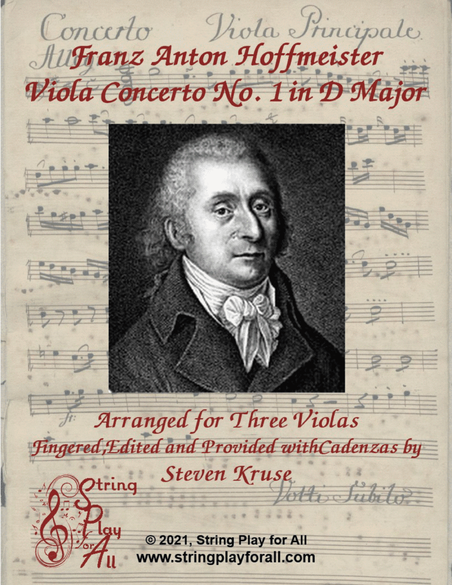 Viola Concerto in D Major, arranged for Three Violas (arr. Steven Kruse)