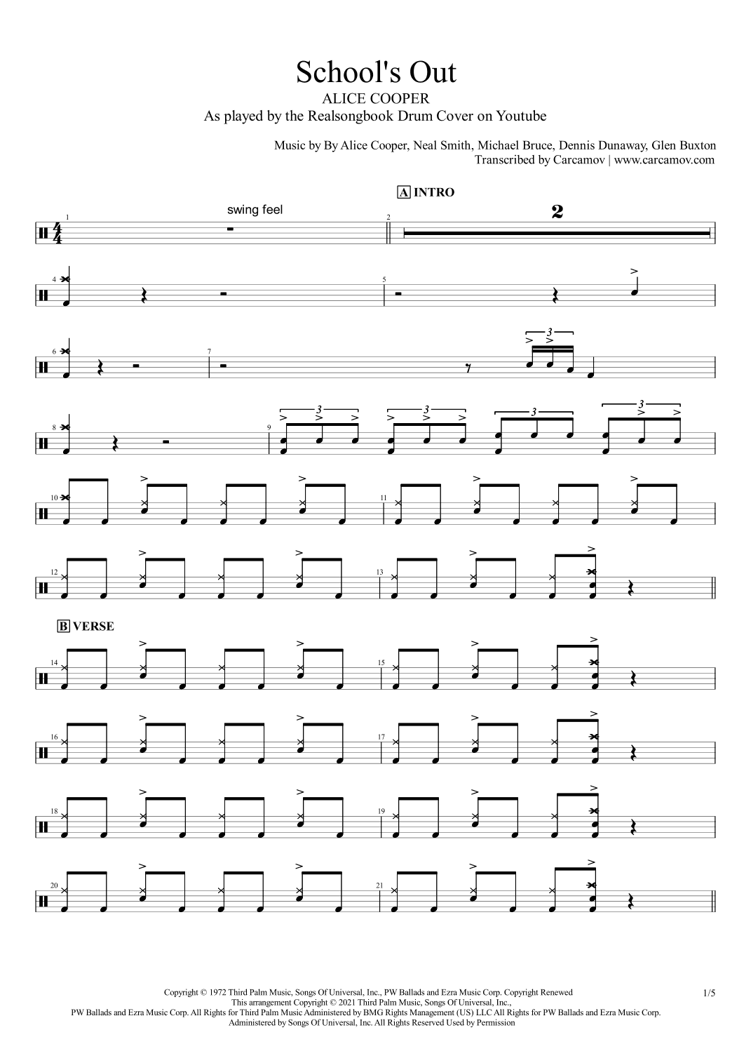 School's Out (arr. Realsongbook)