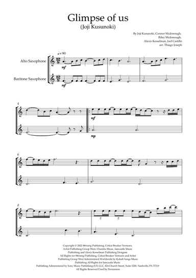 Glimpse Of Us (arr. Thiago Joseph)