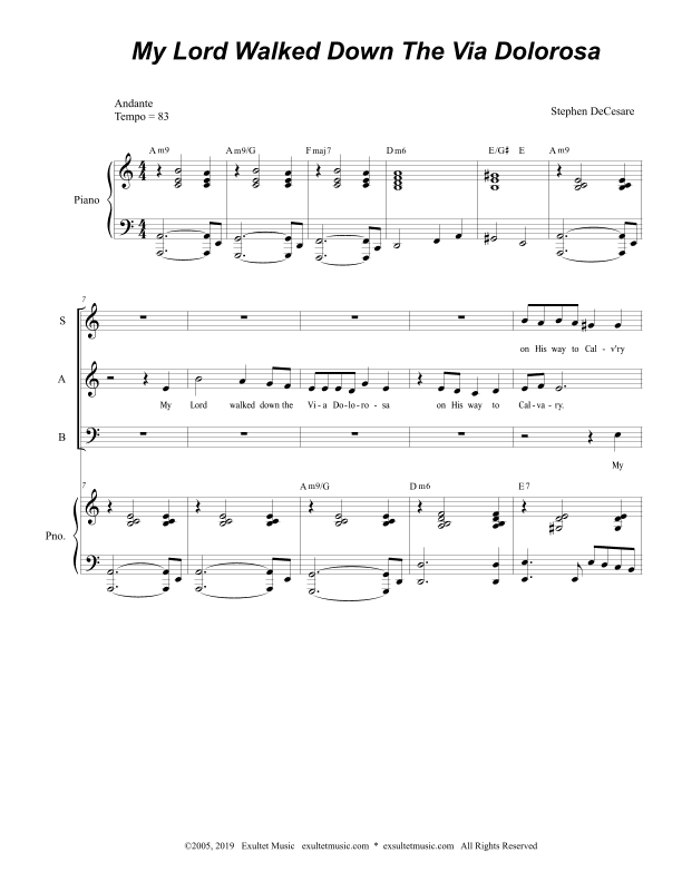 My Lord Walked Down The Via Dolorosa (SATB)