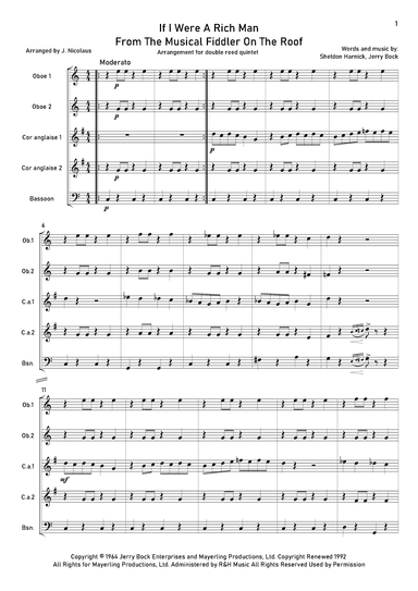 If I Were A Rich Man (arr. John Nicolaus)