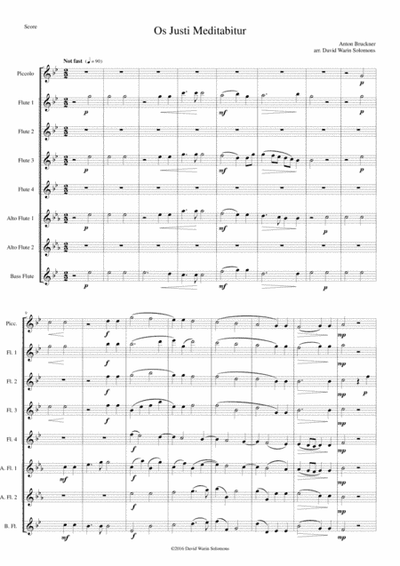 Os Justi meditabitur for flute choir (arr. David Warin Solomons)