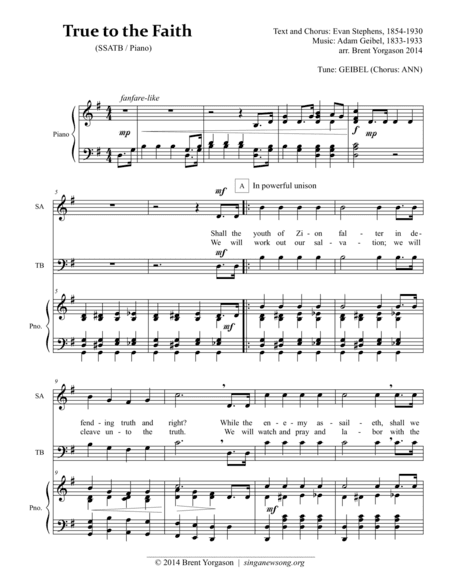 True to the Faith (arr. Brent Yorgason)