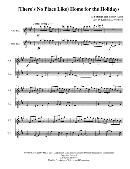 (There's No Place Like) Home For The Holidays (arr. Kenneth D. Friedrich)