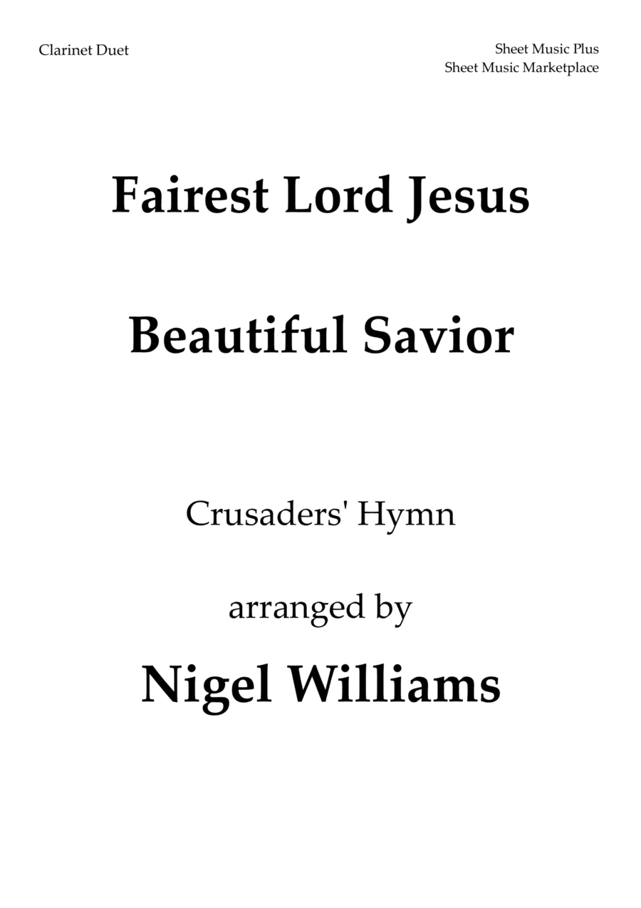 Fairest Lord Jesus (Crusader's Hymn), for Clarinet Duet (arr. Nigel Williams)