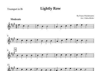 Lightly Row for Trumpet in Bb Solo (arr. Fabio Britto)