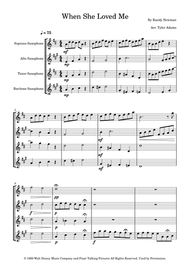 When She Loved Me (arr. Tyler Adams)