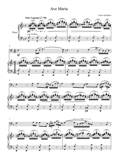 Franz Schubert - Ave Maria (Violoncello Solo) - F key (arr. André Laitano)