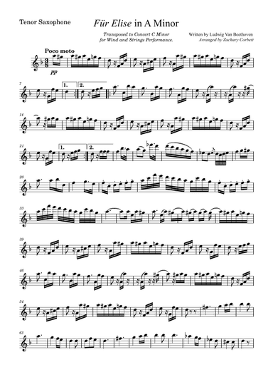 Fur Elise (arr. Zachary Corbett)