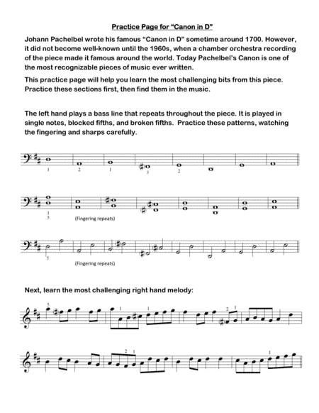 Canon in D ("Pachelbel Canon") - easy piano with practice tips (arr. Chrissy Ricker)
