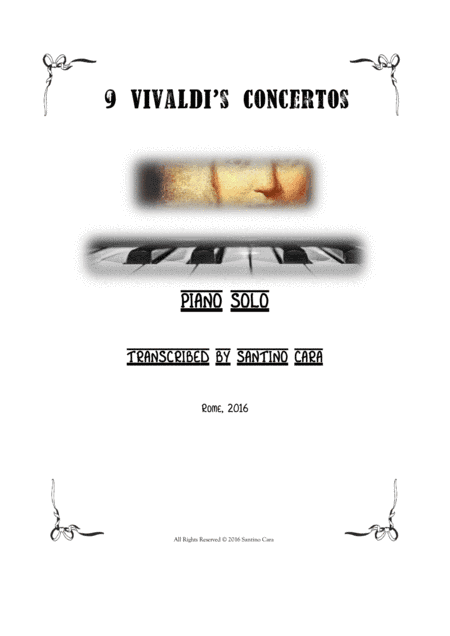 9 Vivaldi's Concertos for Piano solo (arr. Santino Cara)